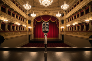 microphone with opera backgroup